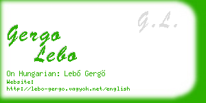 gergo lebo business card